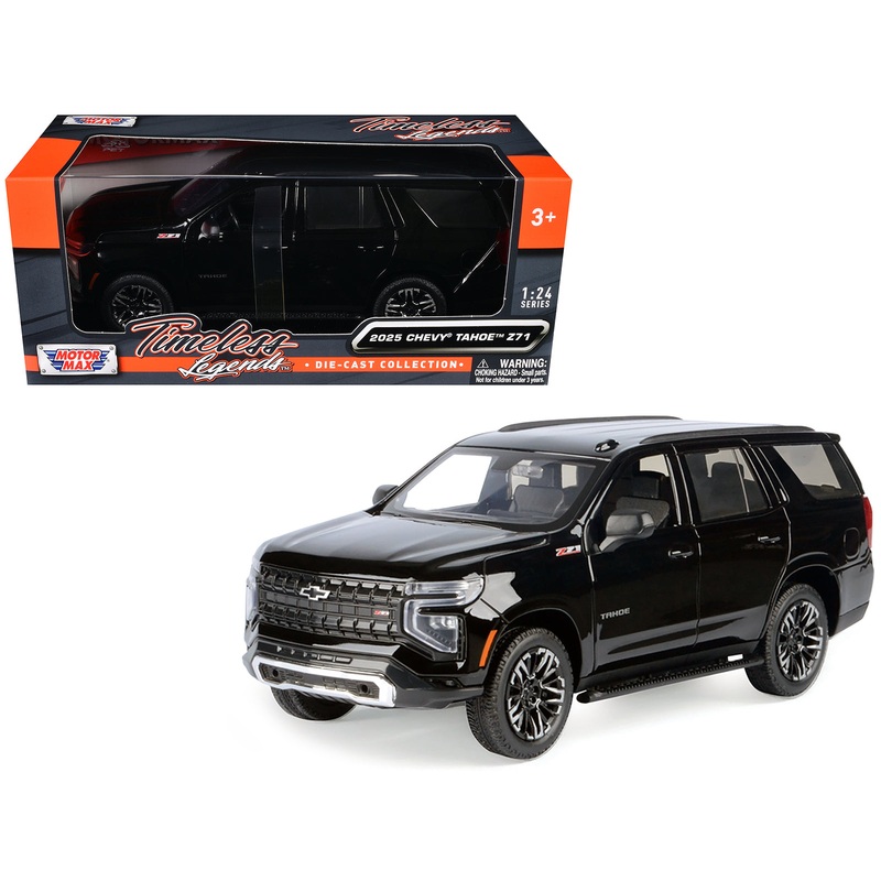2025 Chevrolet Tahoe Z71 Black “Timeless Legends” Series 1/24 Diecast Model Car by Motormax