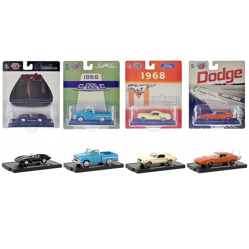 “Auto-Drivers” Set of 4 pieces in Blister Packs Release 106 Limited Edition to 9600 pieces Worldwide 1/64 Diecast Model Cars by M2 Machines