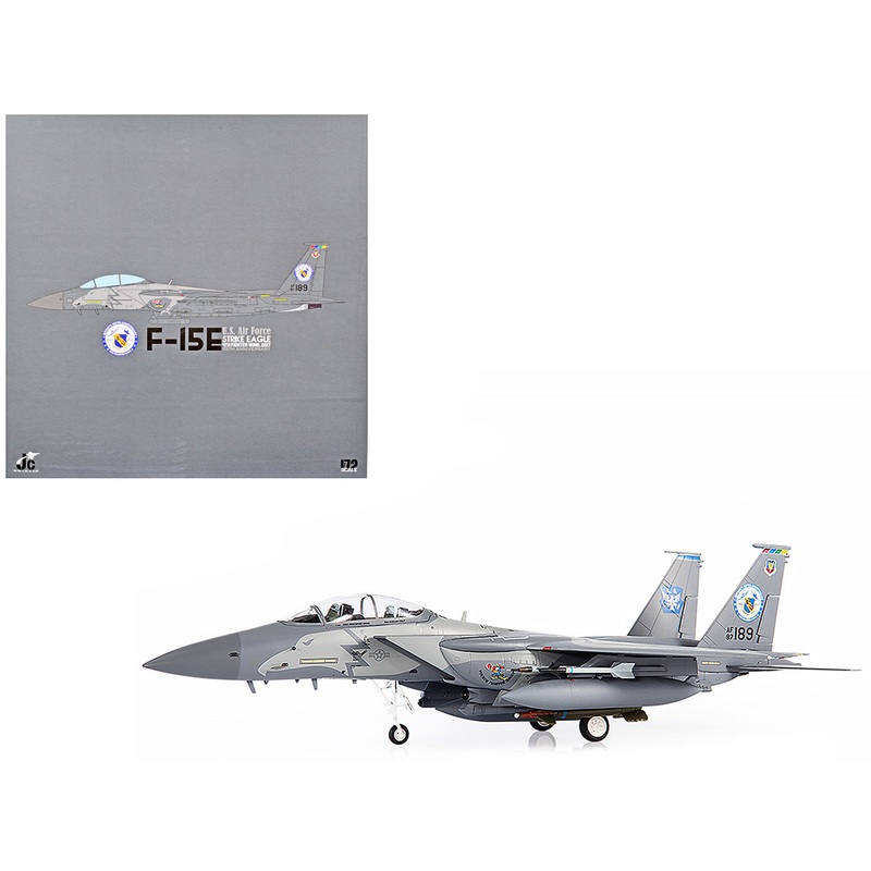 F-15E U.S. Air Force Strike Eagle Fighter Aircraft “4th Fighter Wing 2017 75th Anniversary” with Display Stand Limited Edition to 700 pieces Worldwide 1/72 Diecast Model by JC Wings