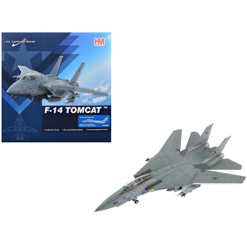Grumman F-14B Tomcat Fighter Aircraft “Last Gypsy Roll VF-32 Swordsmen NAS Oceana” (2005) United States Navy “Air Power Series” 1/72 Diecast Model by Hobby Master
