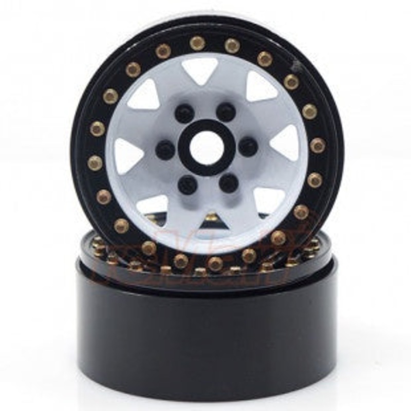SSD – 1.9″ Steel 8 Spoke Beadlock Wheels White (2pcs)