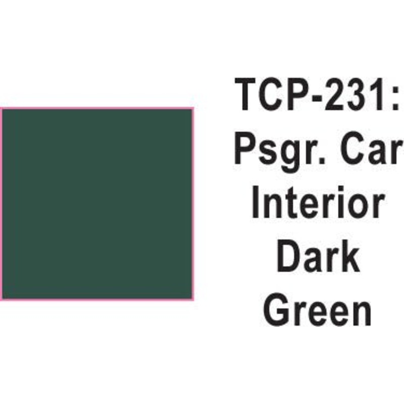 Tru Color TCP-231 Passenger Car Interior Dark Green Paint 1 ounce