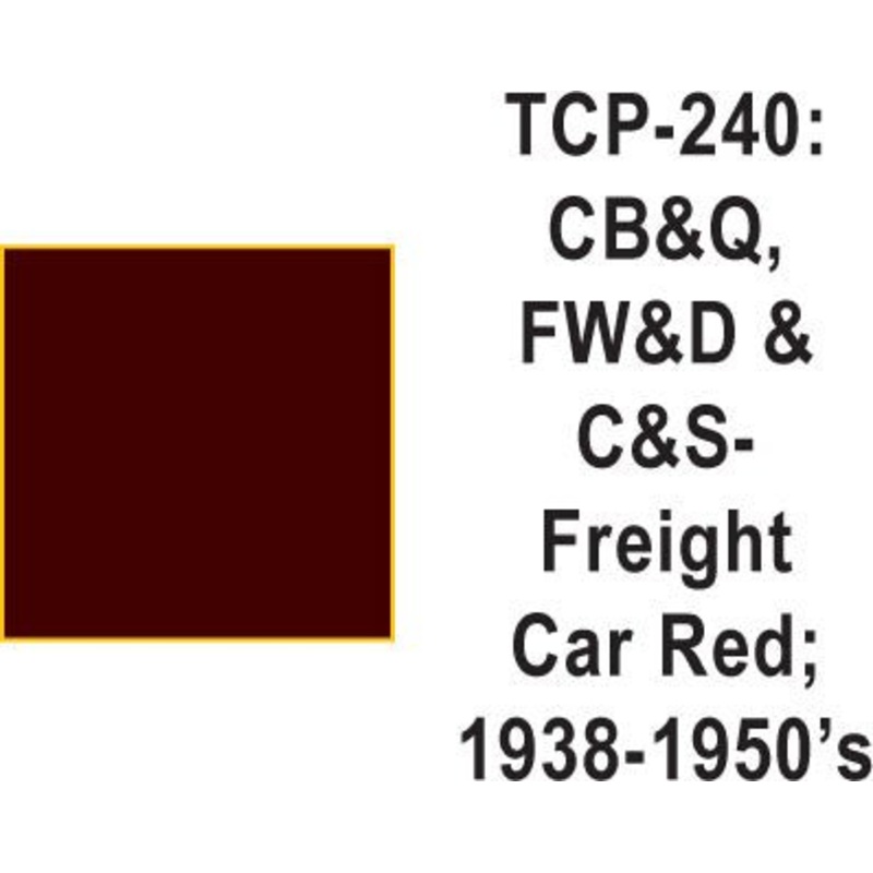Tru Color TCP-240 Burlington Freight Car Red  all years  FWD, CS, 1 ounce