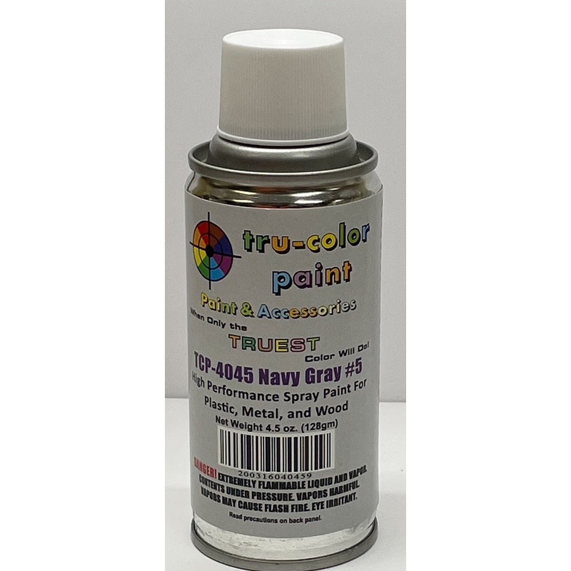 Tru Color TCP-4045 Matte Navy Gray Number 5, Spray Can, 4.5 ounce, Plastic, Metal and Wood