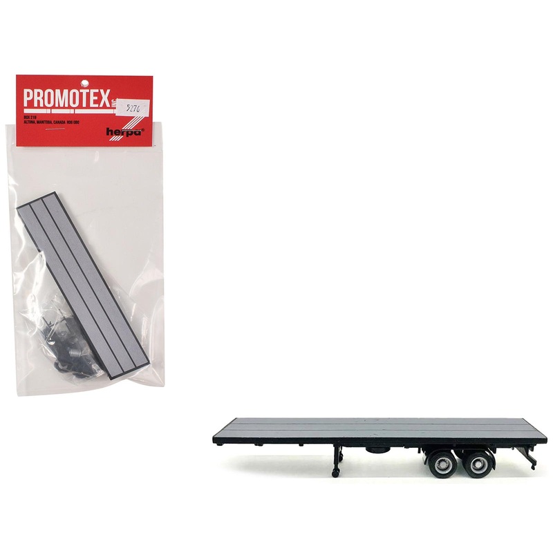 40ft Flatbed Trailer Gray Top 1/87 (HO) Plastic Model by Promotex