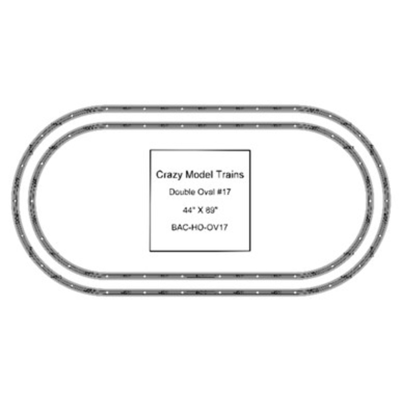 Bachmann E-Z Track HO Scale Double Oval #17 Basic Train Track Set – 44″ X 89