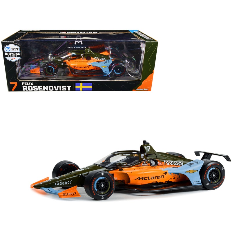 Dallara IndyCar #7 Felix Rosenqvist “UNDEFEATED” Arrow McLaren SP Indianapolis 500 “NTT IndyCar Series” (2022) 1/18 Diecast Model Car by Greenlight