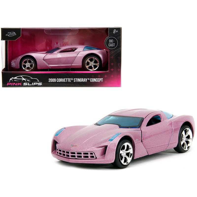 2009 Chevrolet Corvette Stingray Concept Pink Metallic with Blue Tinted Windows “Pink Slips” Series 1/32 Diecast Model Car by Jada