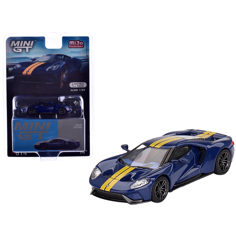 Ford GT Sunoco Blue with Yellow Stripes Limited Edition to 3600 pieces Worldwide 1/64 Diecast Model Car by Mini GT