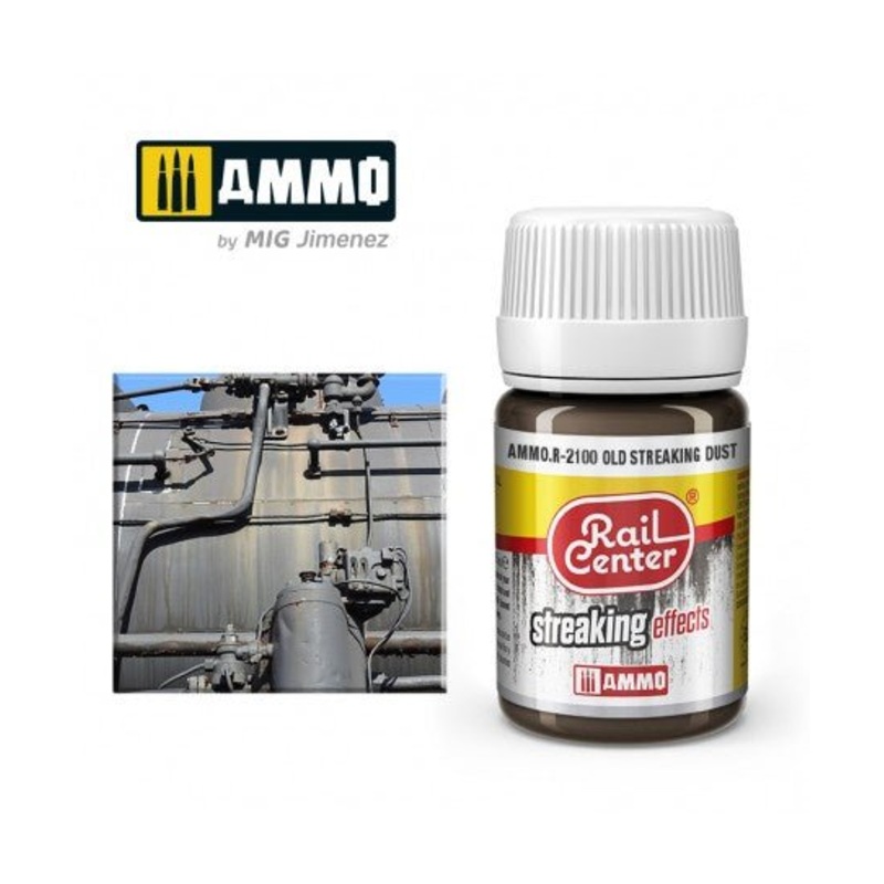 Rail Center Paint R-2100, Streaking Effects, Old Dust, 35ml bottle, Enamel Pain