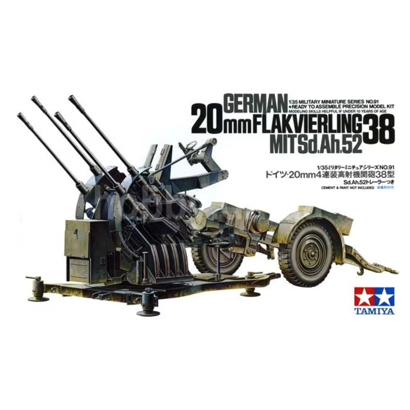Tamiya – 1/35 German 2cm Flakvierling 38 Mit Sd.Ah.52