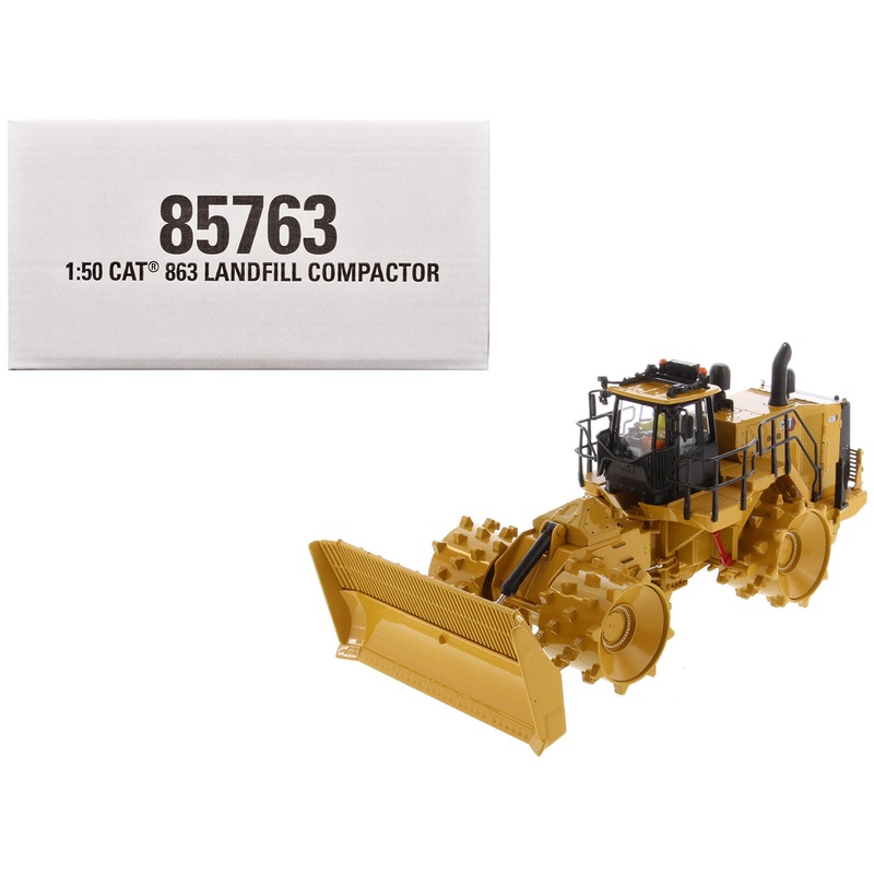 CAT Caterpillar 836 Landfill Compactor Yellow “High Line” Series 1/50 Diecast Model by Diecast Masters