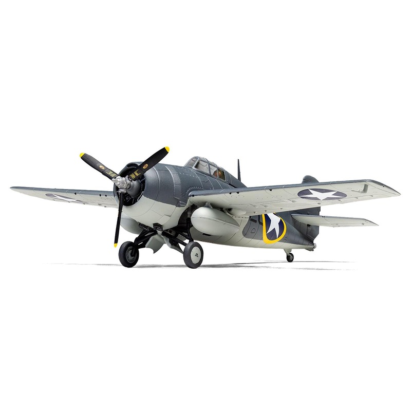 Level 2 Model Kit Grumman F4F-4 Wildcat Fighter Aircraft with 2 Scheme Options 1/72 Plastic Model Kit by Airfix