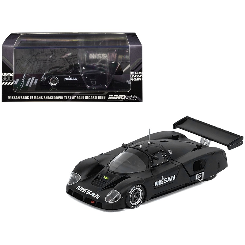 Nissan R89C Matt Black “Le Mans Shakedown Test at Paul Ricard 1988” 1/64 Diecast Model Car by Inno Models