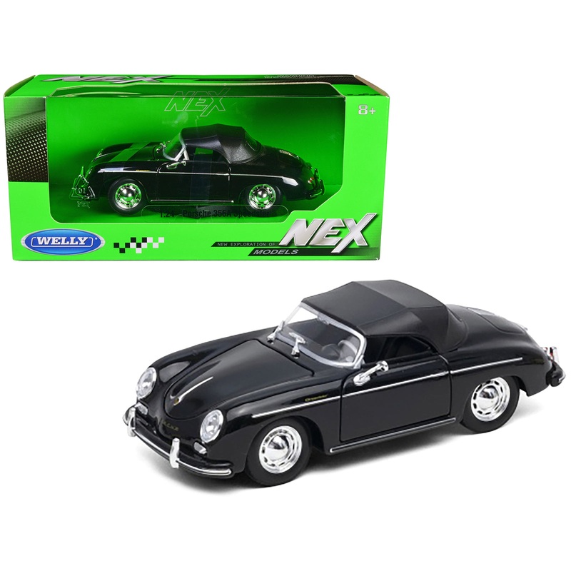Porsche 356A Speedster Soft Top Black “NEX Models” Series 1/24 Diecast Model Car by Welly
