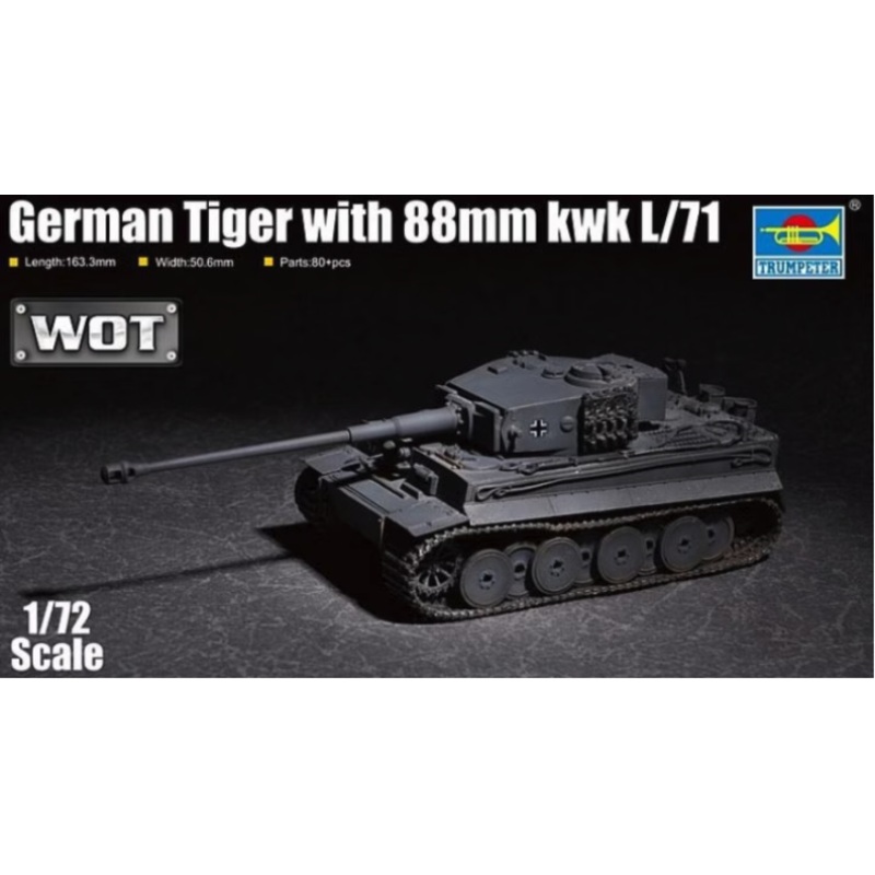 Trumpeter – 1/72 German Tiger w/ 88mm Kwk L/71