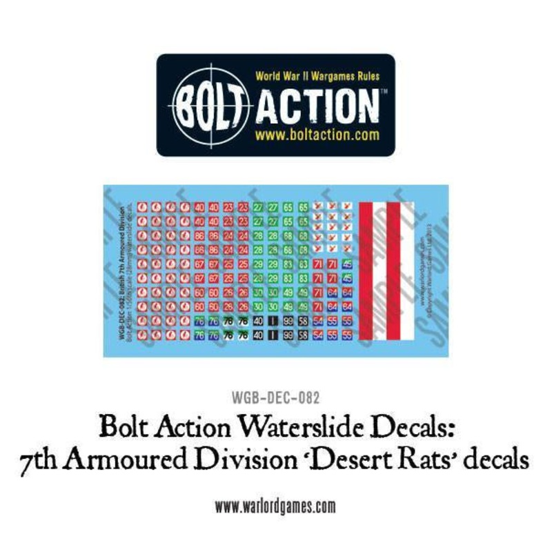 Warlord – Bolt Action: Decals – 7th Armoured Division ‘Desert Rats’