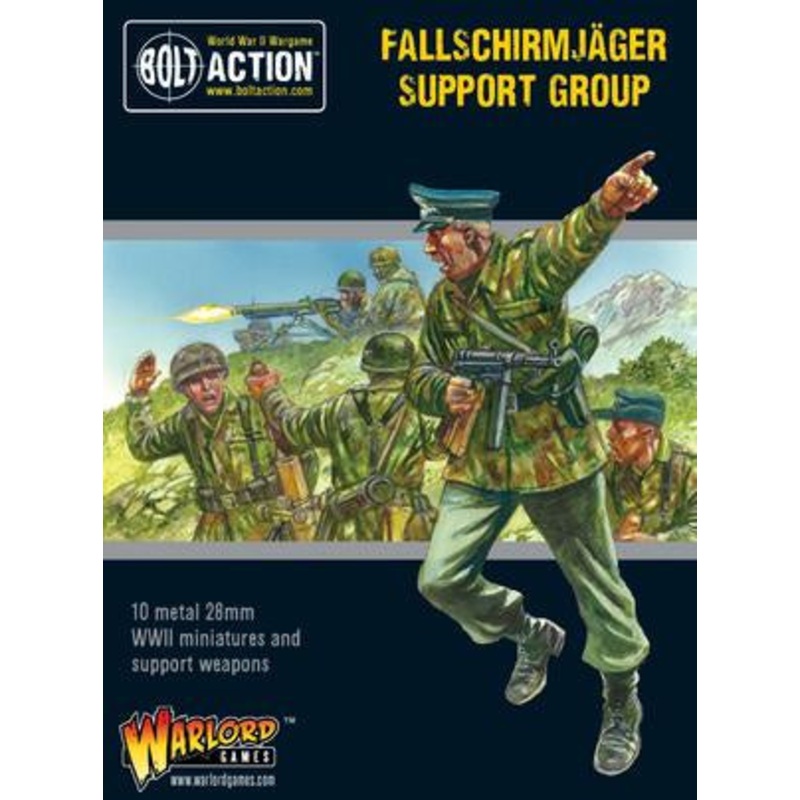 Warlord – Bolt Action: Fallschirmjager Support Group (HQ & Mortar & MMG) (Metal)