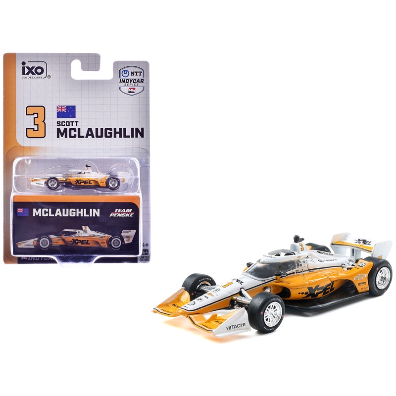 Dallara IndyCar #3 Scott McLaughlin “XPEL” Team Penske (Road Course Configuration) “NTT IndyCar Series” (2025) 1/64 Diecast Model Car by IXO Models
