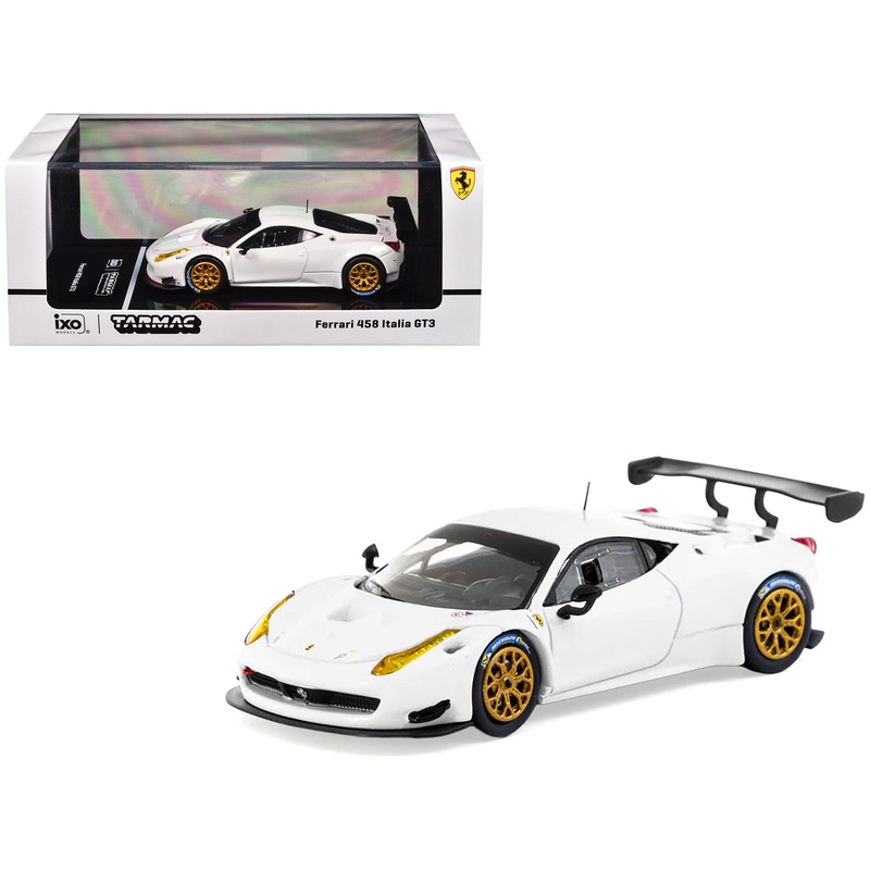 Ferrari 458 Italia GT3 White with Gold Wheels “Road64” Series 1/64 Diecast Model Car by Tarmac Works