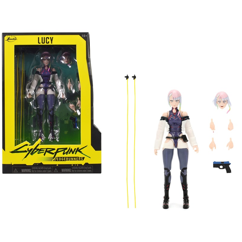 Lucy 6″ Moveable Figure with Accessories and Alternate Head and Hands “Cyberpunk: Edgerunners” (2022) TV Series Model by Jada