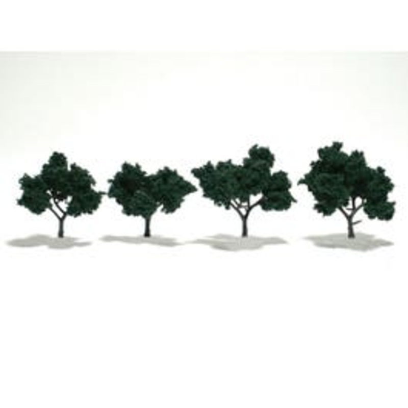 Woodland Scenics 1505 4 Deciduous Trees (Dark Green)