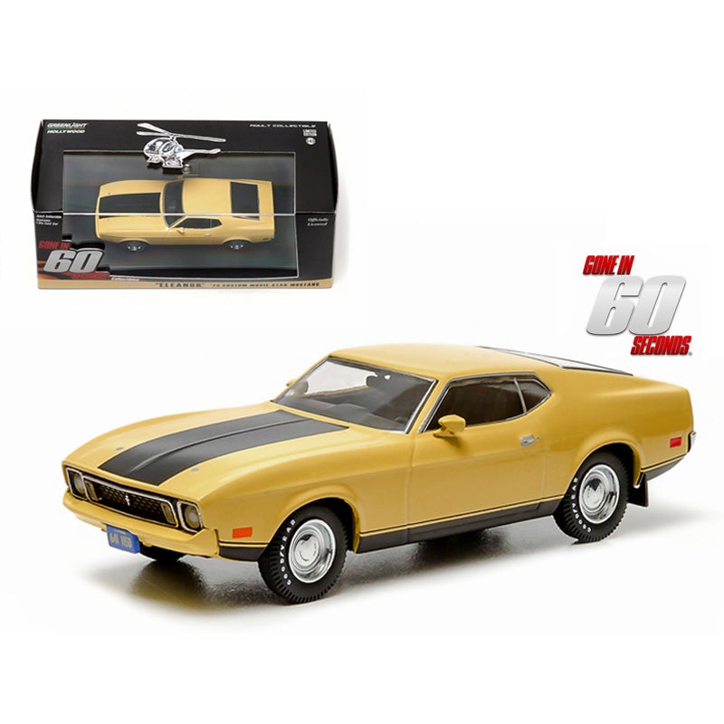 1973 Ford Mustang Mach 1 Yellow “Eleanor” “Gone in Sixty Seconds” Movie (1974) 1/43 Diecast Model Car by Greenlight