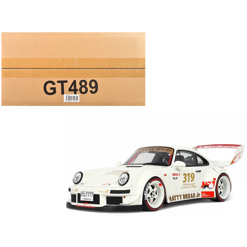 2024 Porsche RWB 964 “Natty Dread Junior” White with Graphics 1/18 Model Car by GT Spirit