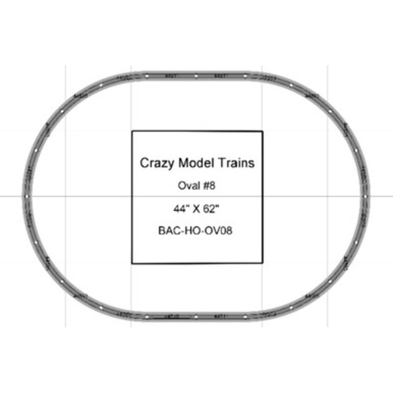 Bachmann E-Z Track HO Scale Oval #08 Basic Train Track Set – 44″ X  62″