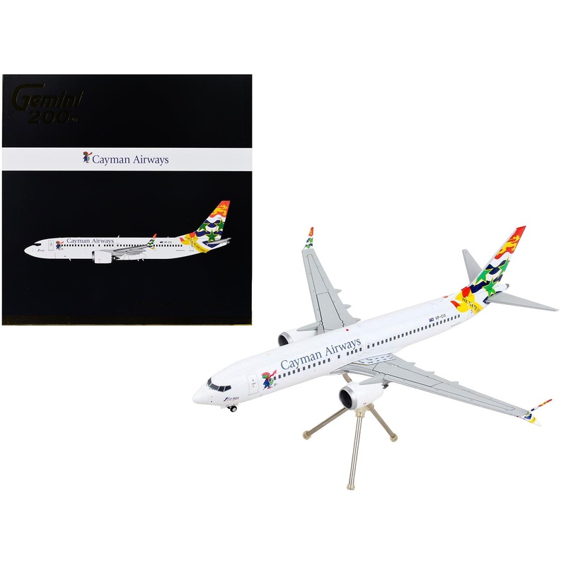 Boeing 737 MAX 8 Commercial Aircraft “Cayman Airways” White with Tail Graphics “Gemini 200” Series 1/200 Diecast Model Airplane by GeminiJets