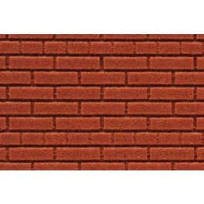 Chooch 8625 Flexible Dark Red Brick Wall Sheet 2-Pack Large for HO, S & O Scales