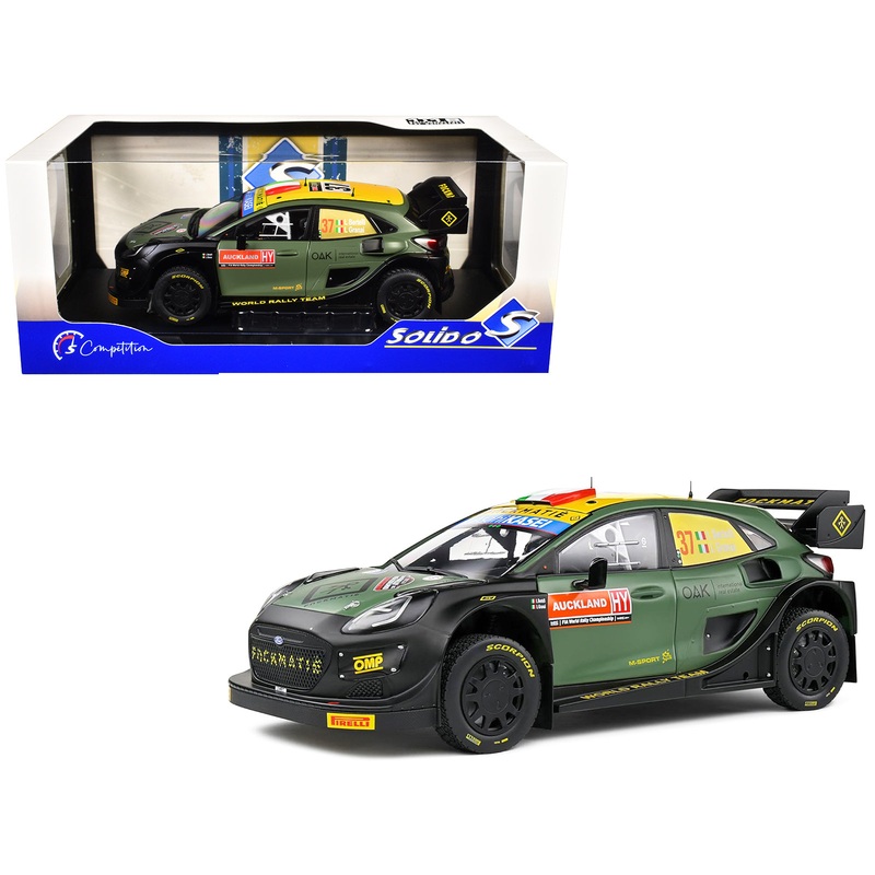 Ford Puma Rally1 Hybrid #37 Lorenzo Bertelli – Lorenzo Granai “Rally New Zealand” (2022) “Competition” Series 1/18 Diecast Model Car by Solido
