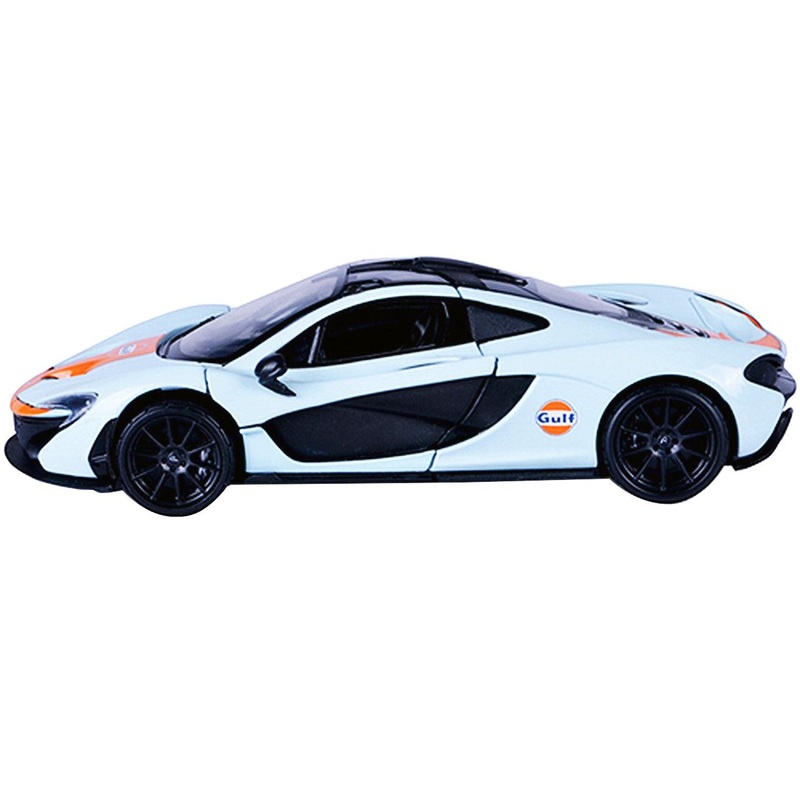 McLaren P1 with “Gulf Oil” Livery Light Blue with Orange Stripe 1/24 Diecast Model Car by Motormax
