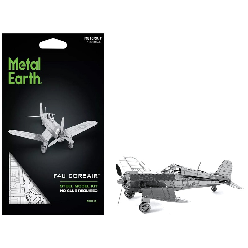 Model Kit Vought F4U Corsair Fighter Aircraft “United States Navy” (Moderate Difficulty) Steel Model by Metal Earth