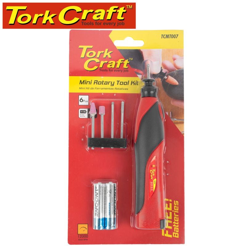 Tork Craft – Mini Rotary Tool Kit 5pcs 3V (2xAA)