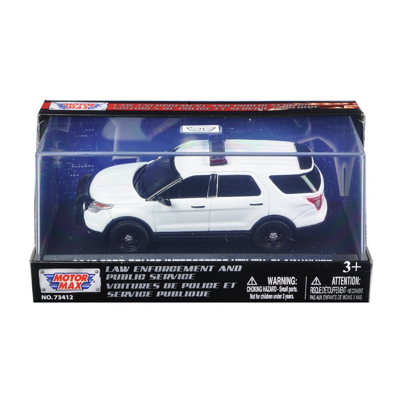 2015 Ford Police Interceptor Utility Plain White 1/43 Diecast Model Car by Motormax