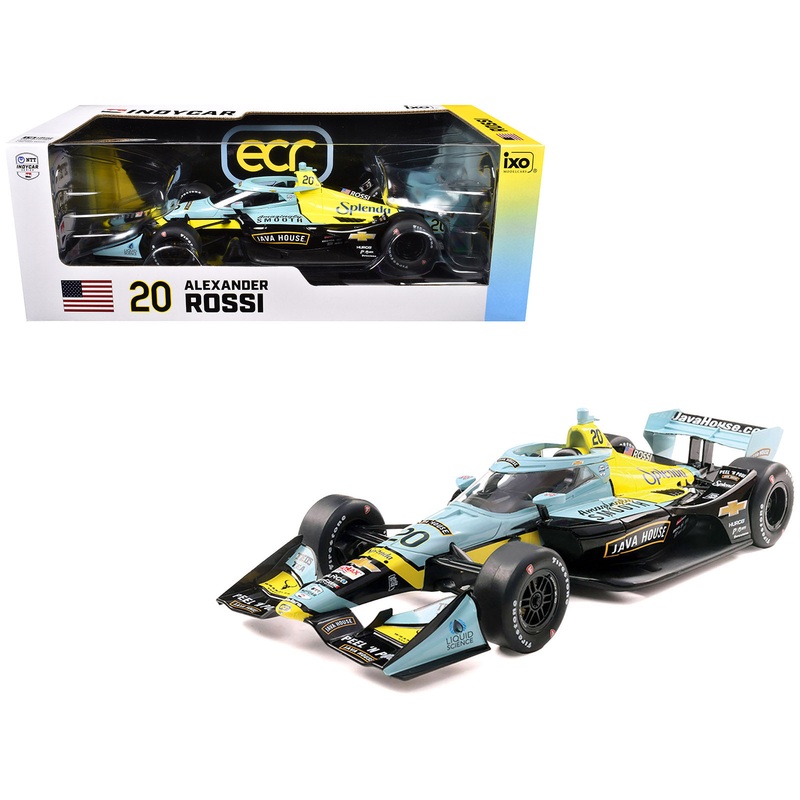 Dallara IndyCar #20 Alexander Rossi “Java House” Ed Carpenter Racing (Road Course Configuration) “NTT IndyCar Series” (2025) 1/18 Diecast Model Car by IXO Models