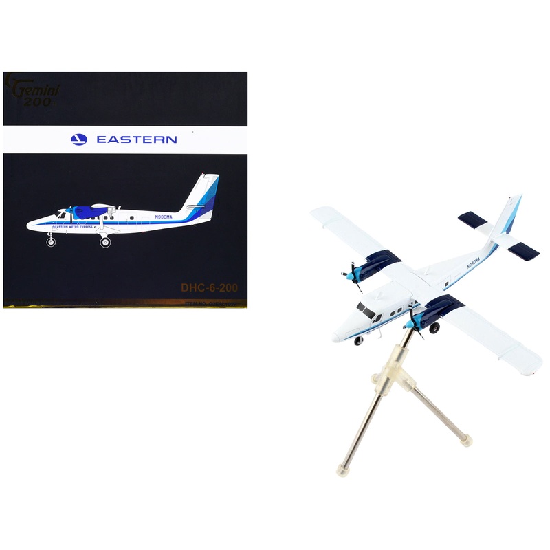 De Havilland DHC-6-200 Commercial Aircraft “Eastern Air Lines – Metro Express” White with Blue Stripes “Gemini 200” Series 1/200 Diecast Model Airplane by GeminiJets