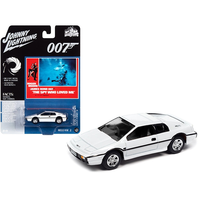 Lotus Esprit S1 White (James Bond 007) “The Spy Who Loved Me” (1977) Movie “Pop Culture” Series 1/64 Diecast Model Car by Johnny Lightning