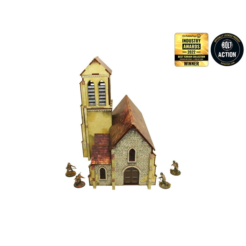 Micro Art Studio – WW2 Normandy Church PREPAINTED H00132