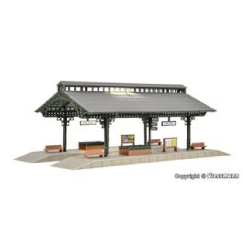Vollmer 47530  N Platform hall with LED lighting, functional kit