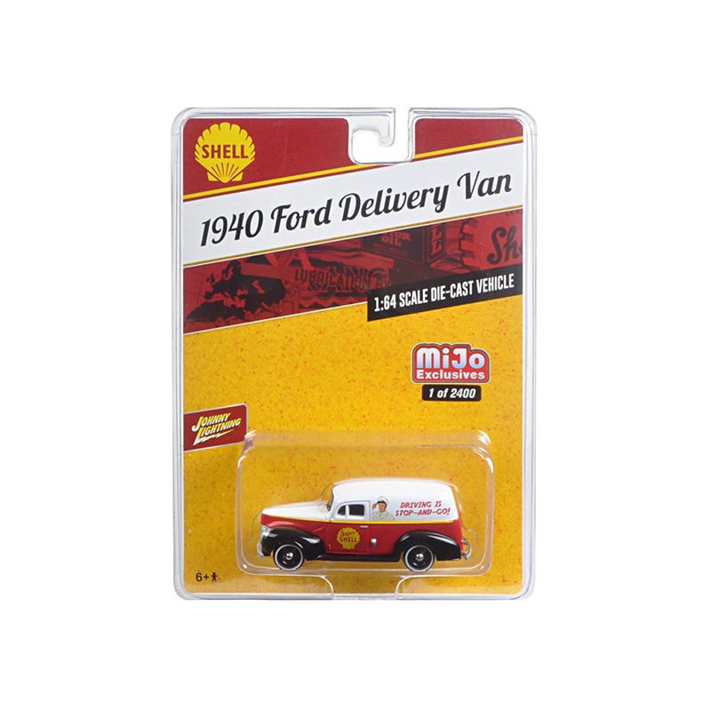 1940 Ford Delivery Van “Shell” 1/64 Diecast Model Car by Johnny Lightning