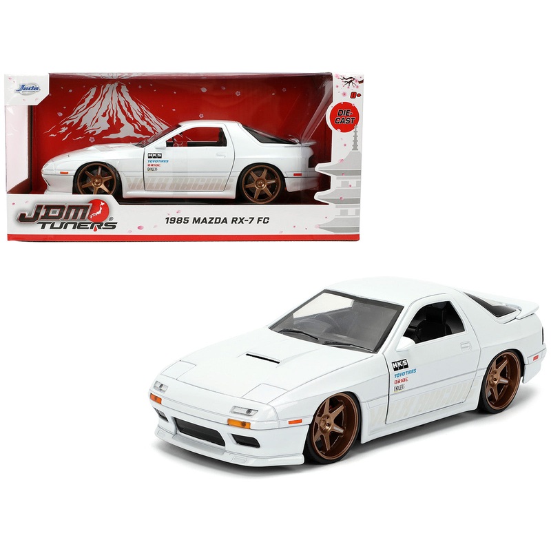 1985 Mazda RX-7 White “JDM Tuners” Series 1/24 Diecast Model Car by Jada