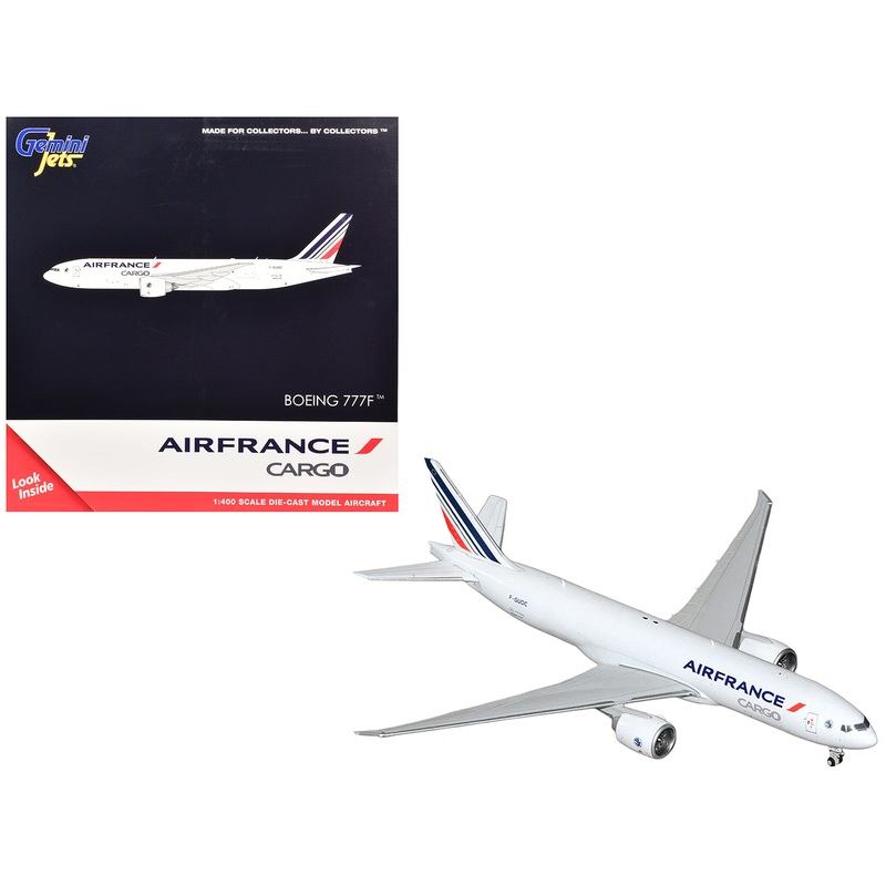 Boeing 777F Commercial Aircraft “Air France Cargo” (F-GUOC) White with Red and Blue Striped Tail 1/400 Diecast Model Airplane by GeminiJets