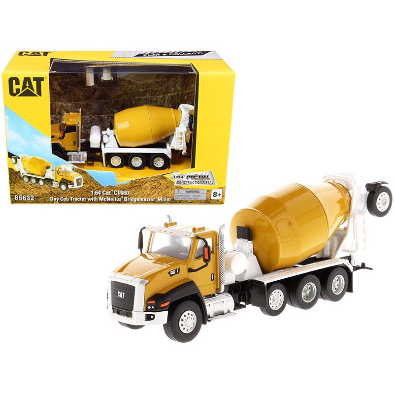 CAT Caterpillar CT660 Day Cab Tractor with McNeilus Bridgemaster Concrete Mixer “Play & Collect!” Series 1/64 Diecast Model by Diecast Masters