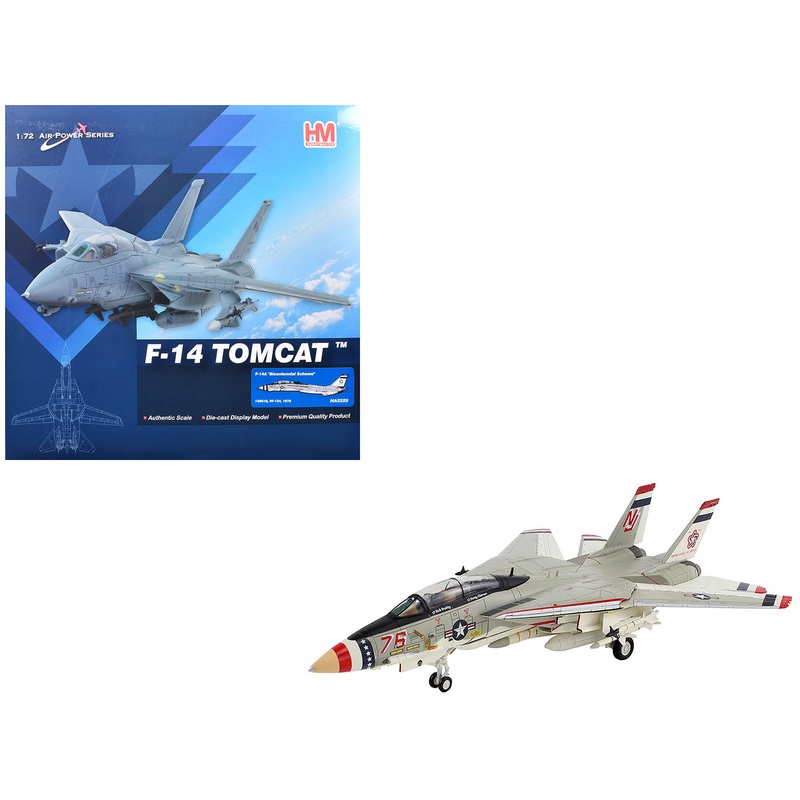Grumman F-14A Tomcat Fighter Aircraft “Bicentennial Scheme VF-124” (1976) United States Navy “Air Power Series” 1/72 Diecast Model by Hobby Master