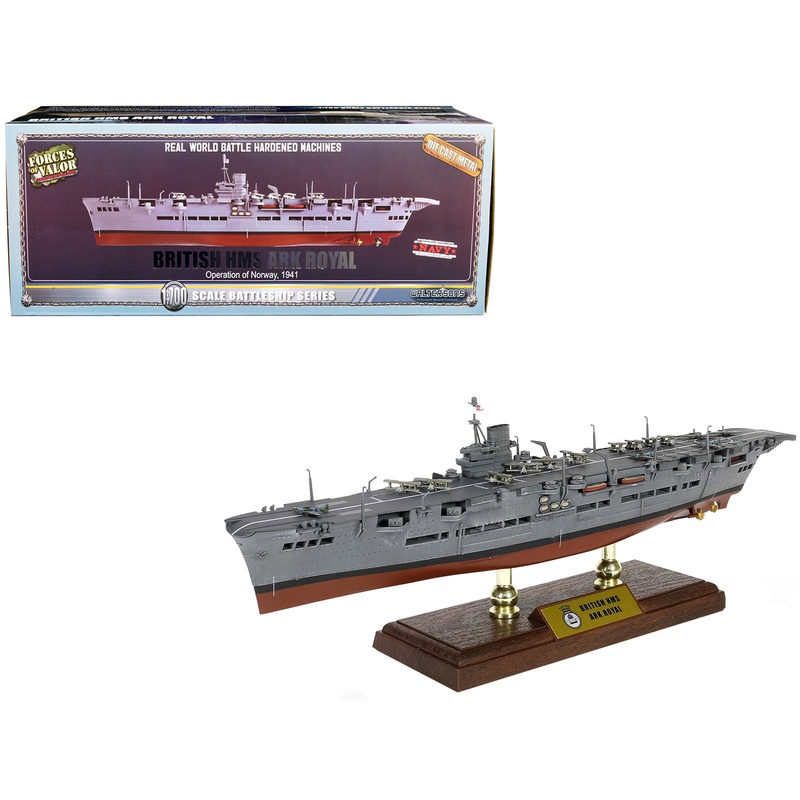 HMS Ark Royal (91) British Aircraft Carrier “Operation of Norway” (1941) 1/700 Scale Model by Forces of Valor