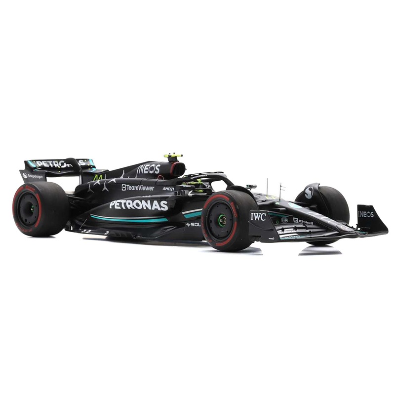 Mercedes-AMG F1 W14 E Performance #44 Lewis Hamilton “Petronas” 2nd Place Formula One F1 “Spanish GP” (2023) with Acrylic Display Case 1/18 Model Car by Spark