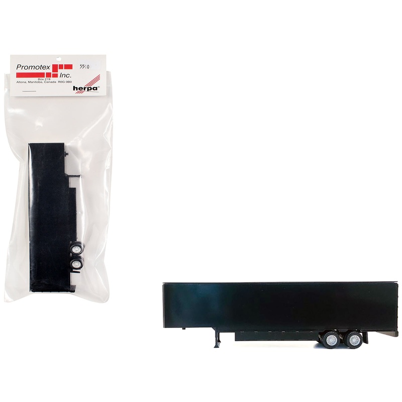 48ft Moving Van Trailer Black 1/87 (HO) Plastic Model by Promotex