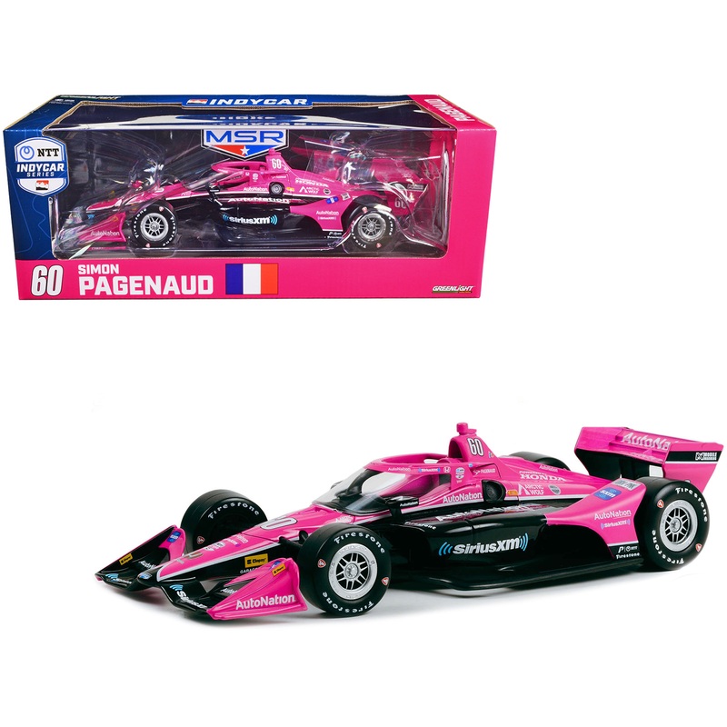 Dallara IndyCar #60 Simon Pagenaud “AutoNation – SiriusXM” Meyer Shank Racing (Road Course Configuration) “NTT IndyCar Series” (2023) 1/18 Diecast Model Car by Greenlight